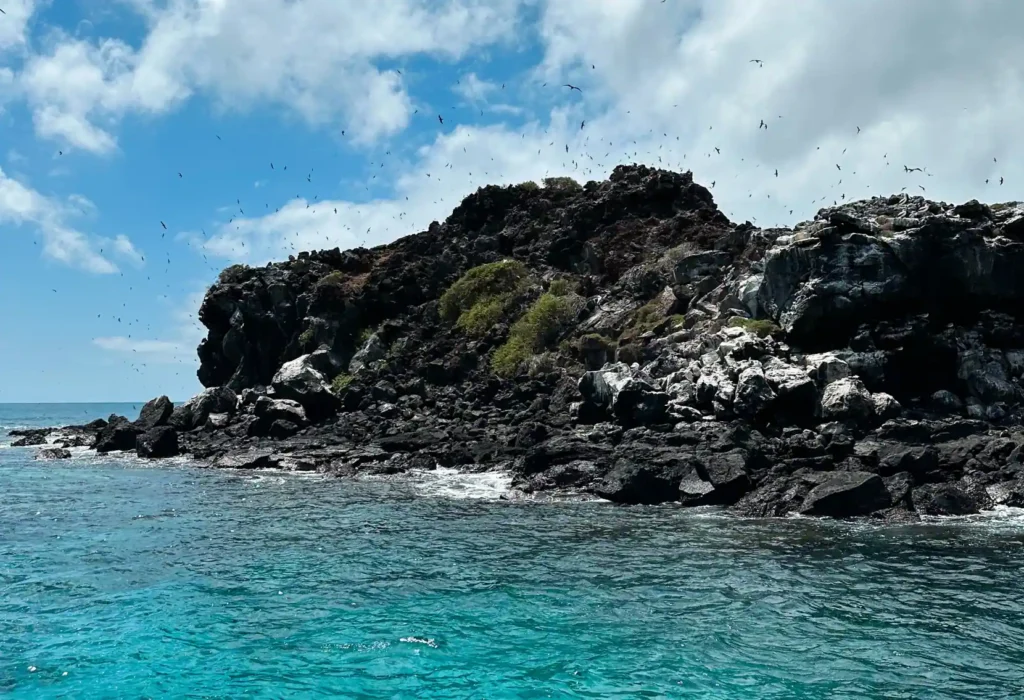 Volcanic coastline during a 360 San Cristobal tour