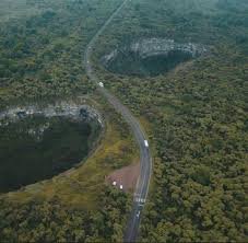 Los Gemelos volcanic craters in the Santa Cruz highlands