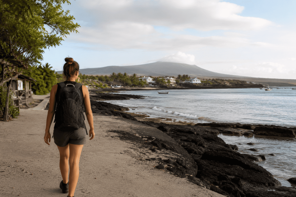 Arrival in Isabela after a Galapagos ferry transfer