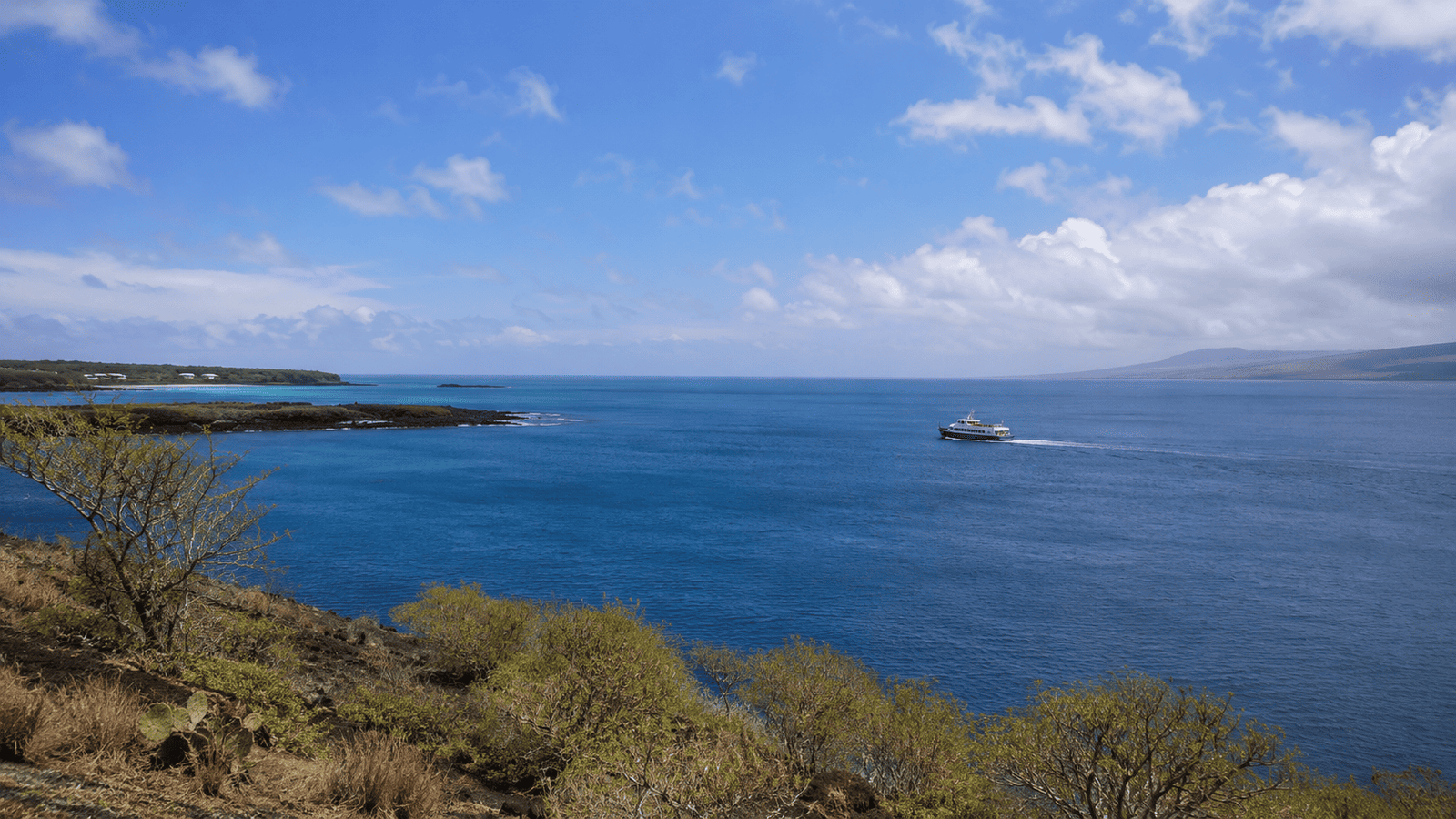Ferry leaving Santa Cruz for San Cristobal in Galapagos