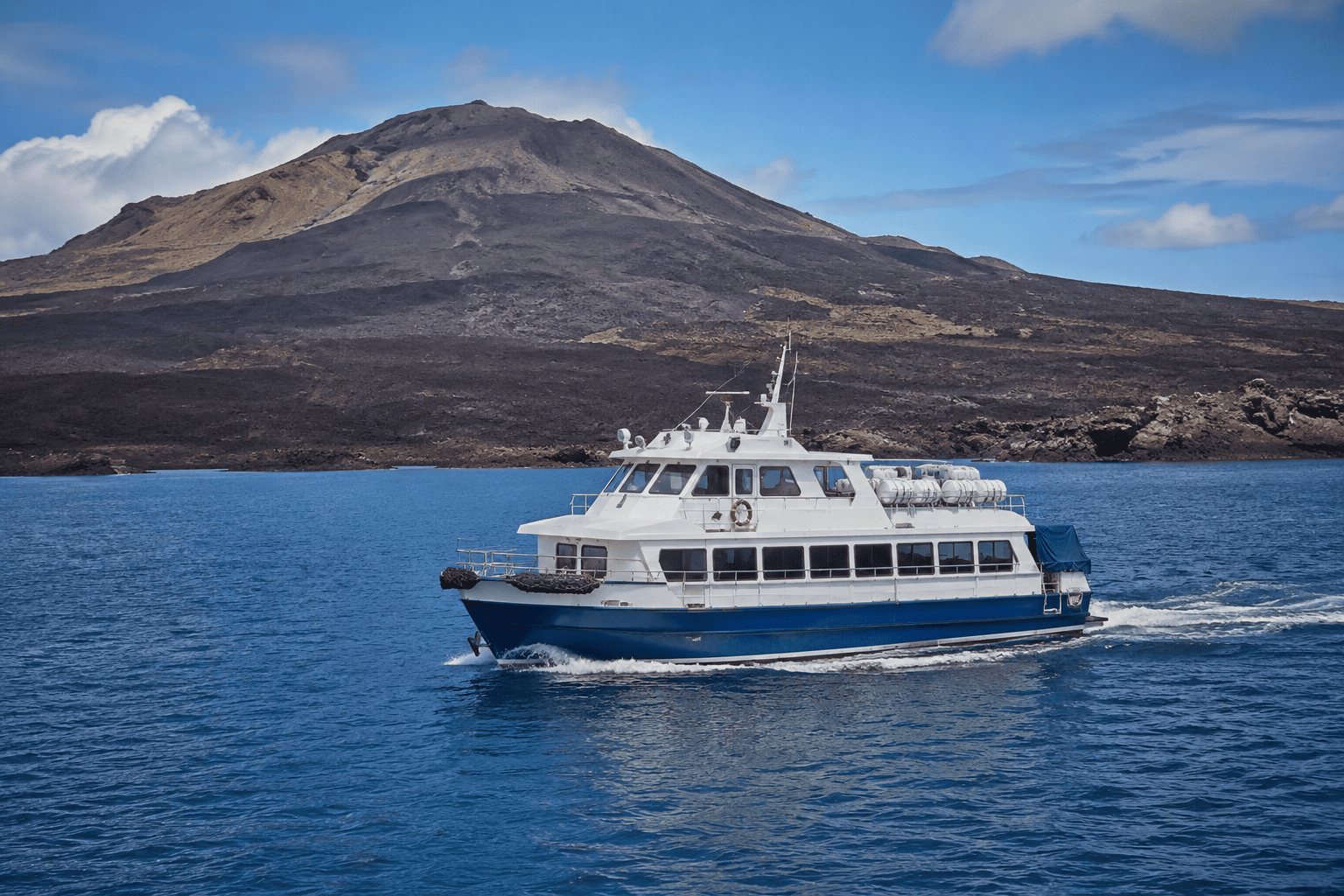 Ferry Santa Cruz to Isabela crossing in Galapagos