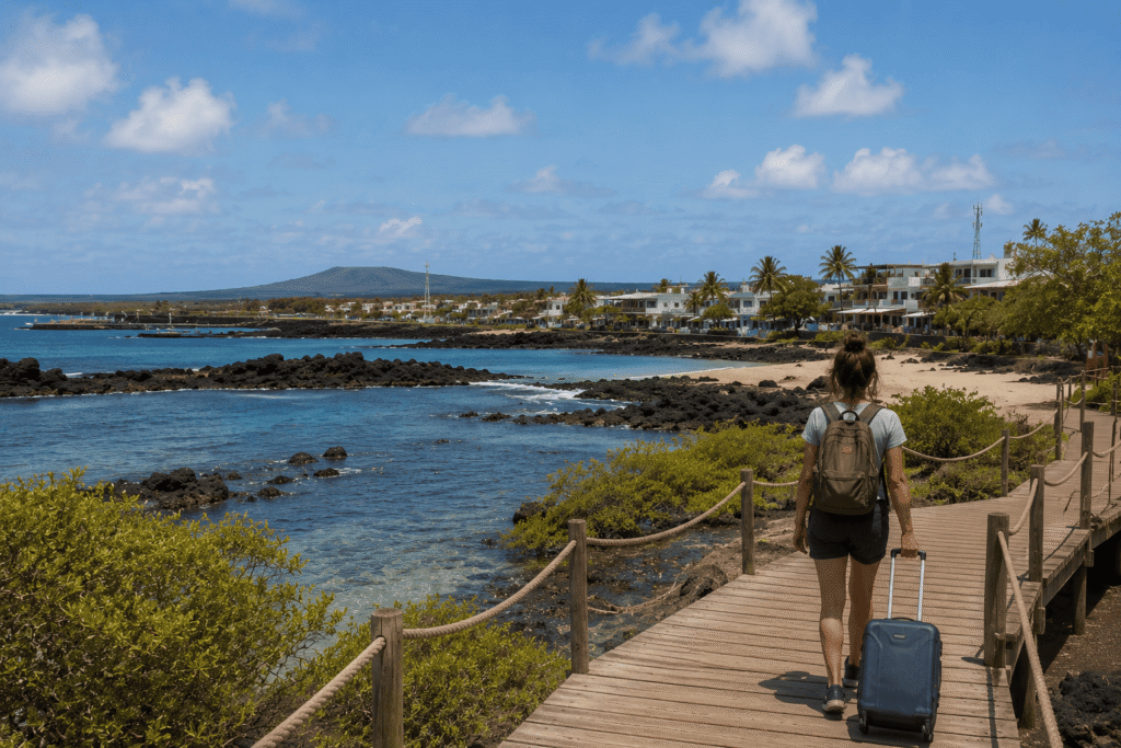 Arrival in Puerto Ayora after a ferry transfer from Isabela